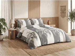 PrzytulneMieszkanie.pl PrzytulneMieszkanie.pl Krepa pościel TIRSO POLY szaro-biała Rozmiar pościeli: 70 x 90 cm | 140 x 220 cm