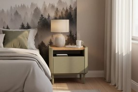 Szafka nocna Elivo 50 cm z szufladą na nóżkach - eukaliptus / dąb baltic dune