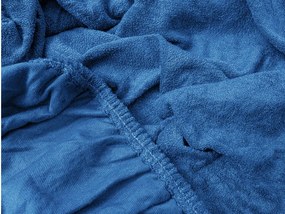 PrzytulneMieszkanie.pl Prześcieradło frotte EXCLUSIVE ciemnoniebieskie 90 x 200 cm