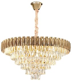 Lampa Wisząca z Kryształami G061-CP 80CM ZŁOTA