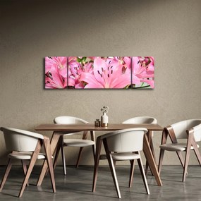 Obraz - Różowe lilie (170x50 cm)