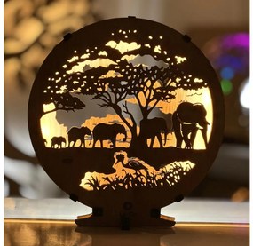 Li-Go 23610/DUB2 - LED ściemnialna dekoracja stołowa LED/12W/230V 20x22 cm dąb