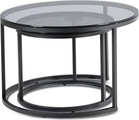 Zestaw Stolików Kawowych CARRERA 70 cm/50 cm Szary/Czarny Skandynawski