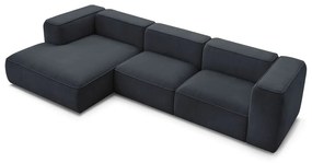 Ciemnoniebieski narożnik z materiału bouclé (lewostronny) Zephyr – Bobochic Paris
