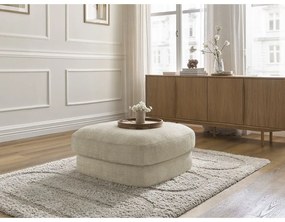 Beżowy podnóżek z tkaniny szenilowej Leonore – Bobochic Paris