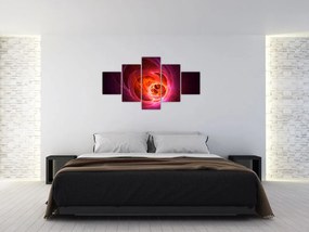 Nowoczesny obraz różowej abstrakcji (125x70 cm)
