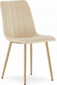 Kremowe aksamitne krzesło LAVA BUTTER CREAM
