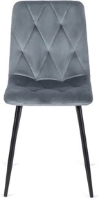 Zestaw Stół Kwadratowy Rozkładany MAX 80-160 cm Dąb Craft/Czarny i 6 Krzeseł ROBIN Szarych Welurowych