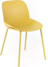 Zestaw 4 nowoczesnych żółtych krzeseł polipropylenowych "Azzurra" z malowaną metalową ramą do salonu