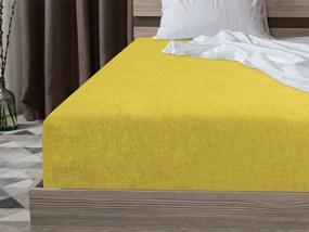 PrzytulneMieszkanie.pl Prześcieradło frotte EXCLUSIVE żółte 200x220 cm
