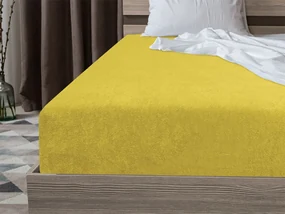 PrzytulneMieszkanie.pl Prześcieradło frotte EXCLUSIVE żółte 200x220 cm