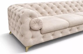 Tapicerowany narożnik z funkcją spania Chesterfield Moet z wałkiem