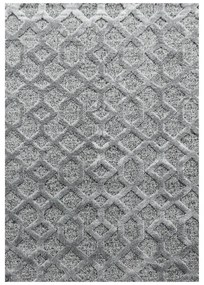 Dywan nowoczesny Pisa 3D kratka szary 140 cm x 200 cm