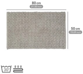 Szary tekstylny dywanik łazienkowy 50x80 cm Ecoli – Wenko