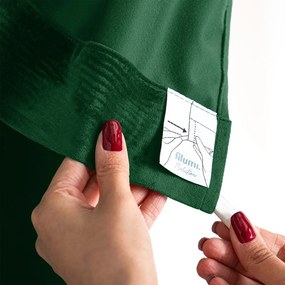 Zielona aksamitna zasłona częściowo zaciemniająca (dimout) 200x250 cm Velto – Filumi