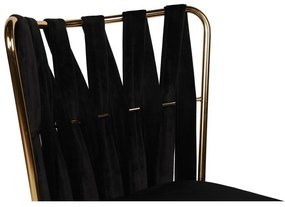 Zestaw krzeseł do jadalni Kusakli Black and Gold,2 szt., 2 szt.