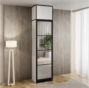 Szafa jednodrzwiowa z lustrem COSTA 1D BIAŁA z nadstawką