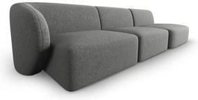 Szara sofa z tkaniny szenilowej lewostronna 311 cm Paolo – Milo Casa
