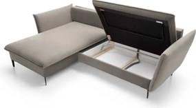 Narożnik GLOSS Lewostronny z funkcją spania, zestaw z poduszkami wolnostojący tkanina RIVIERA 21 Beżowy WERSAL