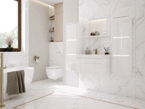 Zestaw mebli łazienkowych, Matowa biel, Połysk biały, 120 x 110 cm