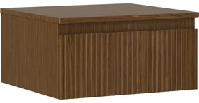 Mexen Rivel szafka łazienkowa podumywalkowa 50 cm z blatem, 1 szuflada, ryflowana , orzech - 91A20-05023-1-BFC86