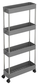 Regał na kółkach SLIM, 4 poziomy, 12,5x40x86cm, szary SongmicsHome