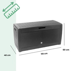 Prosperplast Skrzynia do przechowywania RATO, 310L, 119x48x60cm, antracytowa