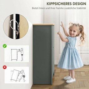 HOMCOM Szafka na buty z 2 klapkami, regulowana przegroda na 8-12 par butów, 72 x 26 x 80 cm, Jasnoszary | Aosom PL