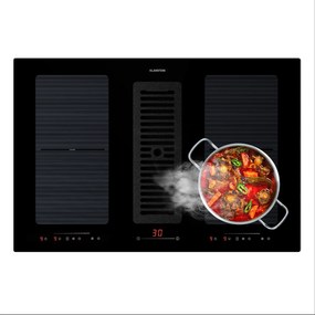 Klarstein Full House 80cm 4 Strefy Gotowania Płyta Indukcyjna z Okapem Czarny
