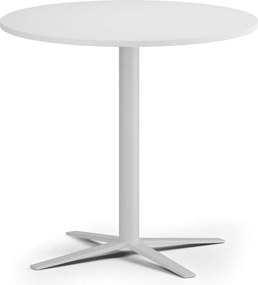 Stolik kawowy AURA, średnica 60 cm, biała podstawa, biały