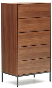 Wysoka komoda w dekorze orzecha 60x114 cm Vedrana – Kave Home