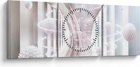 Obraz - Delikatny wir (z zegarem) (90x30 cm)