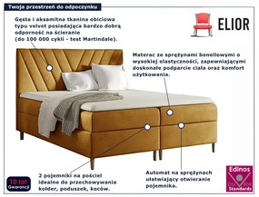 Musztardowe łóżko kontynentalne 5 rozmiarów P6-A65