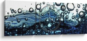 Obraz bąbelków (z zegarem) (90x30 cm)