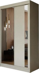 Szafa Przesuwna GRAZIA 120 cm z Lustrem Szafa Dwudrzwiowa Kaszmir
