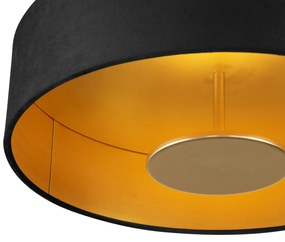 Nowoczesna lampa sufitowa czarna ze złotym wnętrzem z LED z 3-stopniową regulacją ściemniania - Bredow Nowoczesny Oswietlenie wewnetrzne