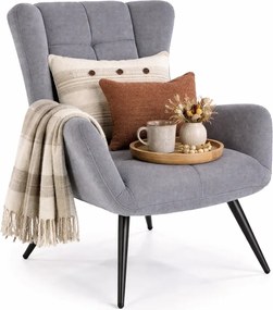 Popielaty wypoczynkowy fotel uszak C5-B36