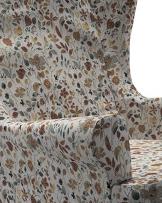 Pokrowiec na fotel Strandmon kolor pomarańczowy tkanina strukturalna, wzorzysta