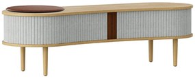 Szara szafka pod TV w dekorze dębu 140x40 cm Audacious – UMAGE