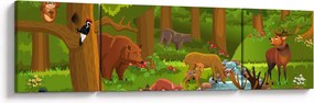 Dziecięcy obraz ze zwierzątkami (170x50 cm)