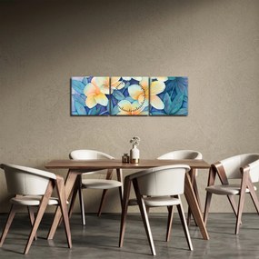 Obraz - Tropikalne krzewy (z zegarem) (90x30 cm)