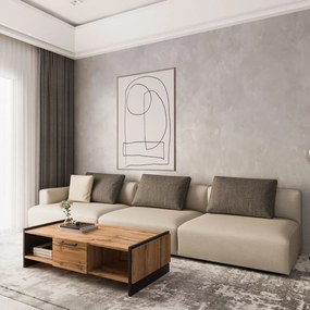 Nowoczesna ława z szufladą dąb wotan + czarny Z9-E48