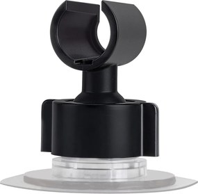 Czarny plastikowy uchwyt na słuchawkę prysznicową bez wiercenia Libertà – Wenko