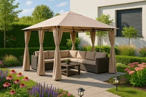 Szary pawilon ogrodowy z bocznymi ściankami L1-C01