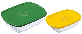 Zestaw 2 szklanych pojemników na żywność PYREX 1,2 i 2,5 l