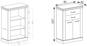 Komoda wysoka kraft złoty - Almira 7X