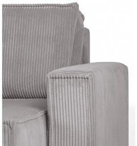 Rozkładana sofa trzyosobowa z pufem SMART SET, jasnoszara