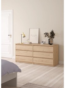 Komoda w dekorze dębu w naturalnym kolorze 154x70x50 cm Naia – Tvilum