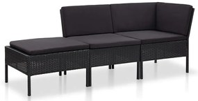 Czarny zestaw wypoczynkowy leżanka do ogrodu D1-C14