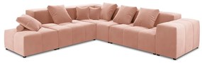 Różowy aksamitny narożnik (róg zmienny) Rome Velvet – Cosmopolitan Design